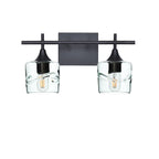 601 2-Light Wall Vanity-Glass-Bicycle Glass Co - Hotshop-Brushed Nickel-Lunar-Steel Blue-Bicycle Glass Co