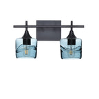 601 2-Light Wall Vanity-Glass-Bicycle Glass Co - Hotshop-Brushed Nickel-Lunar-Steel Blue-Bicycle Glass Co