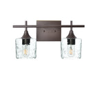 601 2-Light Wall Vanity-Glass-Bicycle Glass Co - Hotshop-Brushed Nickel-Lunar-Steel Blue-Bicycle Glass Co