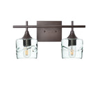 601 2-Light Wall Vanity-Glass-Bicycle Glass Co - Hotshop-Brushed Nickel-Lunar-Steel Blue-Bicycle Glass Co