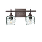 601 2-Light Wall Vanity-Glass-Bicycle Glass Co - Hotshop-Brushed Nickel-Lunar-Steel Blue-Bicycle Glass Co