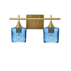601 2-Light Wall Vanity-Glass-Bicycle Glass Co - Hotshop-Brushed Nickel-Lunar-Steel Blue-Bicycle Glass Co