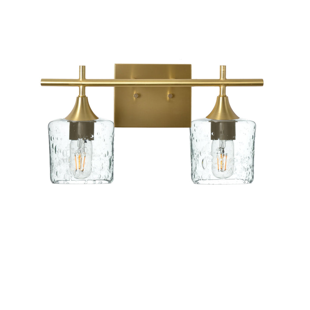 601 2-Light Wall Vanity-Glass-Bicycle Glass Co - Hotshop-Brushed Nickel-Lunar-Steel Blue-Bicycle Glass Co