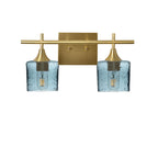 601 2-Light Wall Vanity-Glass-Bicycle Glass Co - Hotshop-Brushed Nickel-Lunar-Steel Blue-Bicycle Glass Co