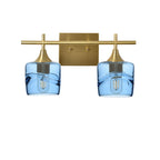 601 2-Light Wall Vanity-Glass-Bicycle Glass Co - Hotshop-Brushed Nickel-Lunar-Steel Blue-Bicycle Glass Co