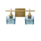 601 2-Light Wall Vanity-Glass-Bicycle Glass Co - Hotshop-Brushed Nickel-Lunar-Steel Blue-Bicycle Glass Co