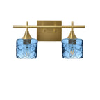 601 2-Light Wall Vanity-Glass-Bicycle Glass Co - Hotshop-Brushed Nickel-Lunar-Steel Blue-Bicycle Glass Co