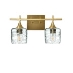 601 2-Light Wall Vanity-Glass-Bicycle Glass Co - Hotshop-Brushed Nickel-Lunar-Steel Blue-Bicycle Glass Co
