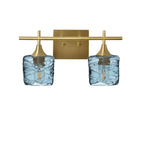 601 2-Light Wall Vanity-Glass-Bicycle Glass Co - Hotshop-Brushed Nickel-Lunar-Steel Blue-Bicycle Glass Co