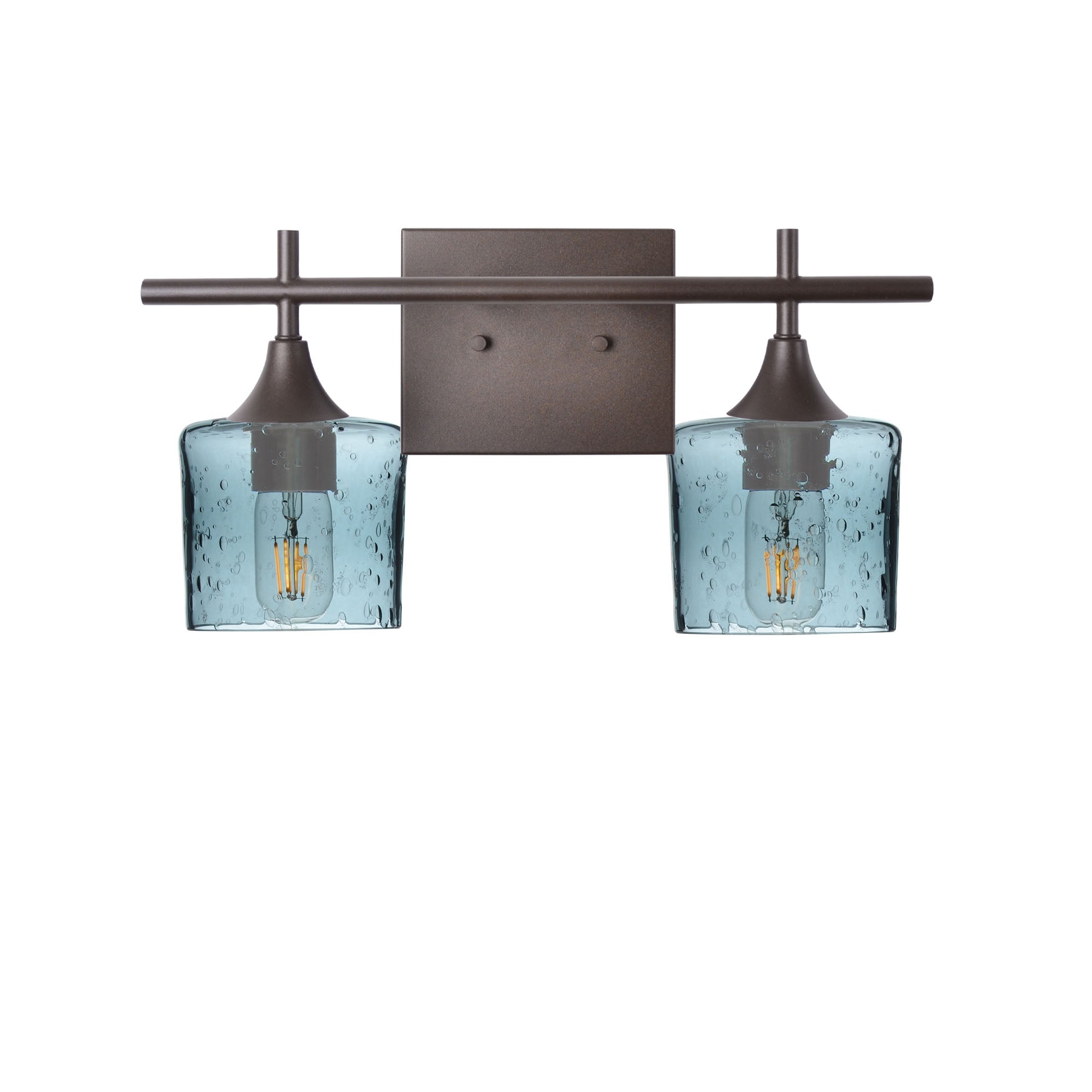 601 2-Light Wall Vanity-Glass-Bicycle Glass Co - Hotshop-Antique Bronze-Lunar-Slate Gray-Bicycle Glass Co