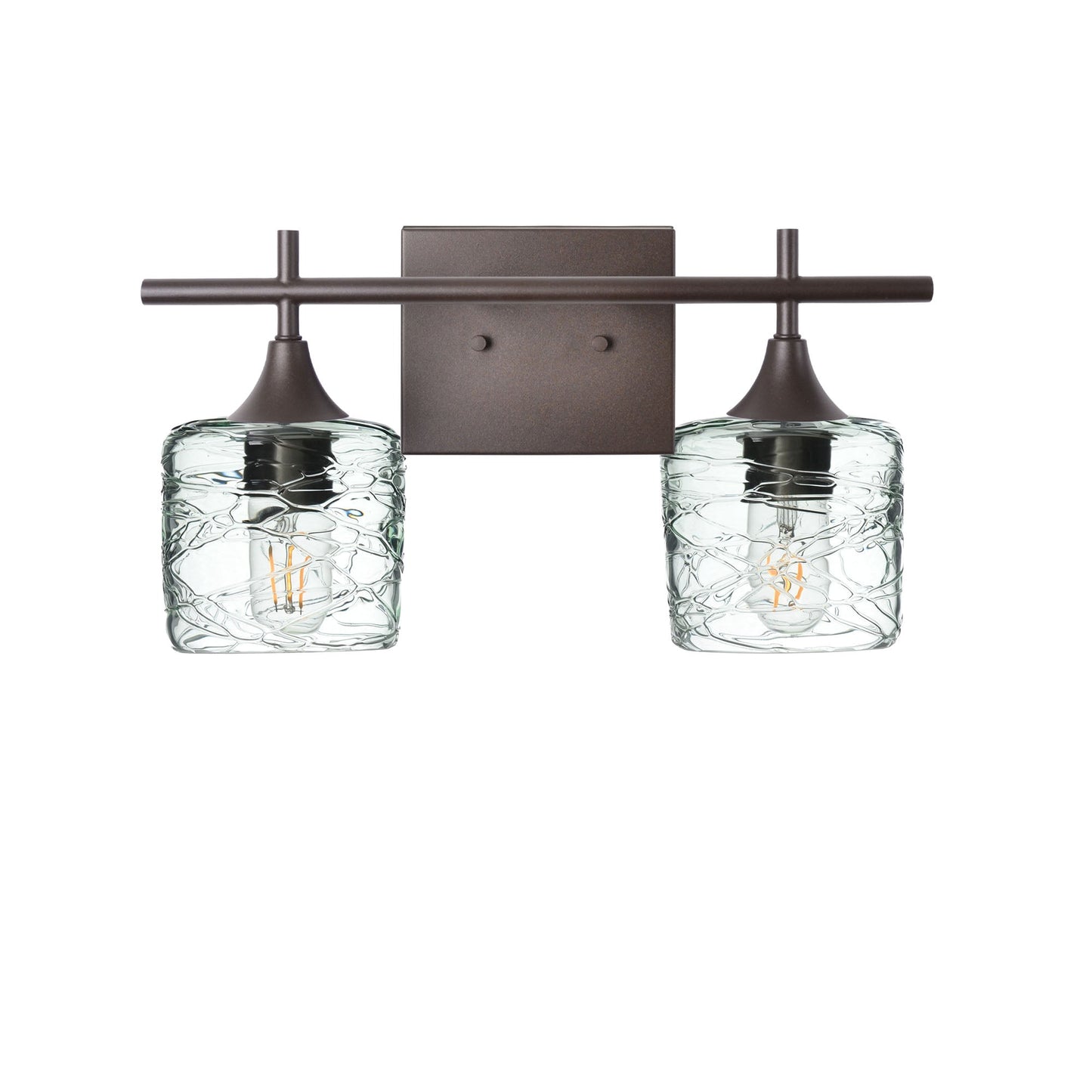 601 2-Light Wall Vanity-Glass-Bicycle Glass Co - Hotshop-Antique Bronze-Spun-Eco Clear-Bicycle Glass Co