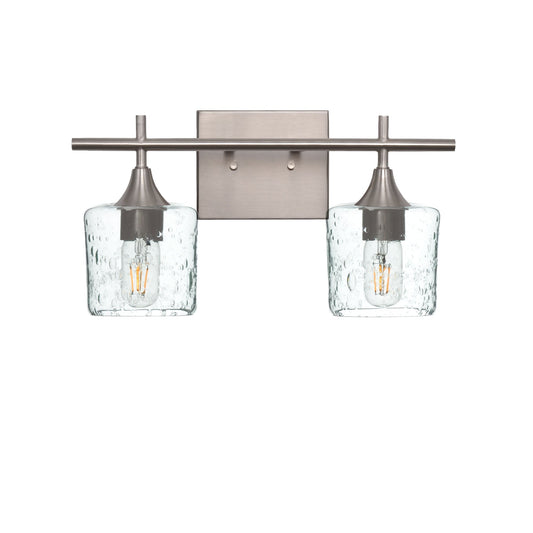 601 2-Light Wall Vanity-Glass-Bicycle Glass Co - Hotshop-Brushed Nickel-Lunar-Eco Clear-Bicycle Glass Co