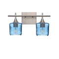 601 2-Light Wall Vanity-Glass-Bicycle Glass Co - Hotshop-Brushed Nickel-Lunar-Steel Blue-Bicycle Glass Co