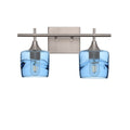 601 2-Light Wall Vanity-Glass-Bicycle Glass Co - Hotshop-Brushed Nickel-Swell-Steel Blue-Bicycle Glass Co