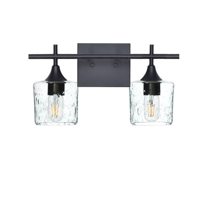 601 2-Light Wall Vanity-Glass-Bicycle Glass Co - Hotshop-Matte Black-Lunar-Eco Clear-Bicycle Glass Co