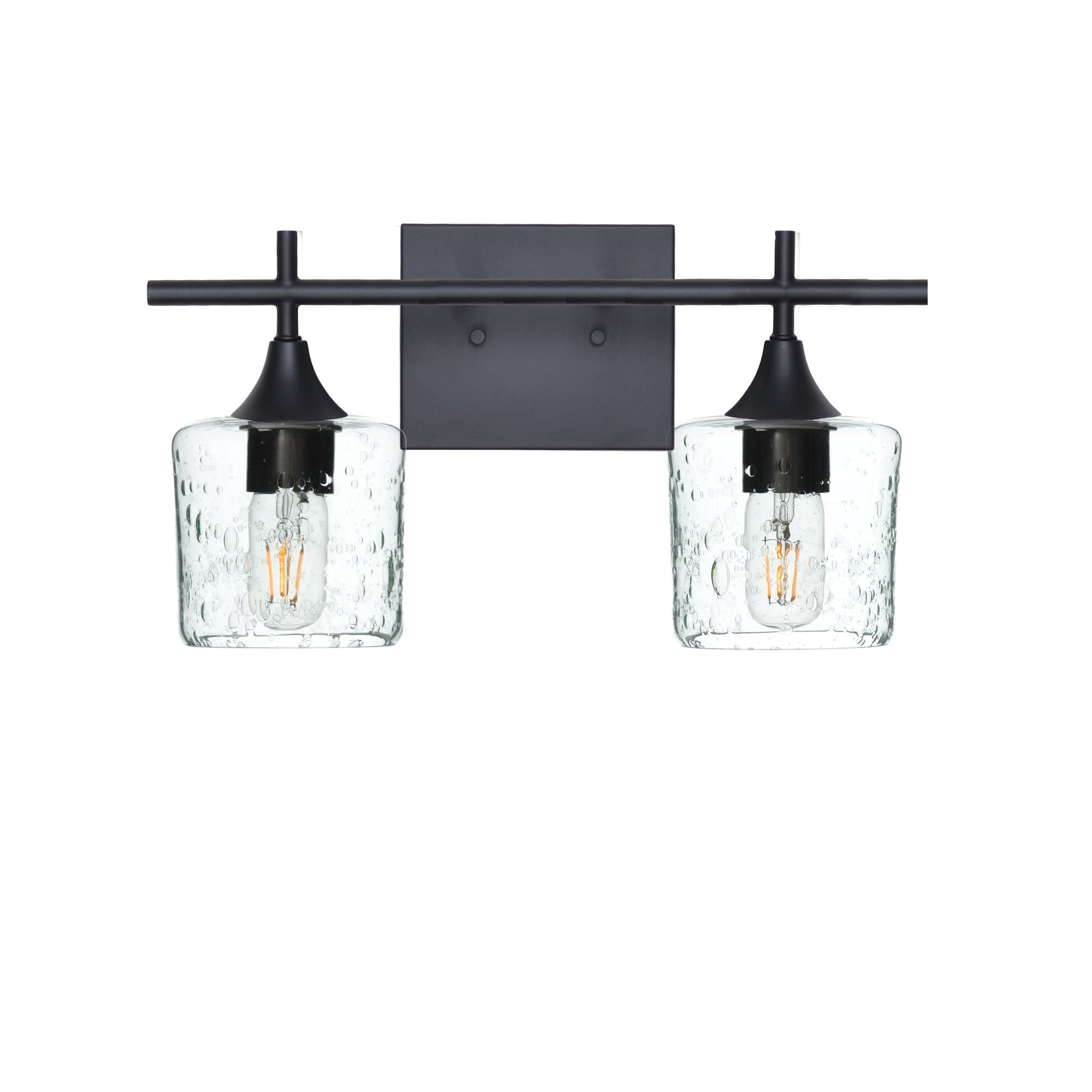601 2-Light Wall Vanity-Glass-Bicycle Glass Co - Hotshop-Matte Black-Lunar-Eco Clear-Bicycle Glass Co