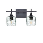 601 2-Light Wall Vanity-Glass-Bicycle Glass Co - Hotshop-Matte Black-Spun-Eco Clear-Bicycle Glass Co
