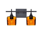 601 2-Light Wall Vanity-Glass-Bicycle Glass Co - Hotshop-Matte Black-Spun-Golden Amber-Bicycle Glass Co