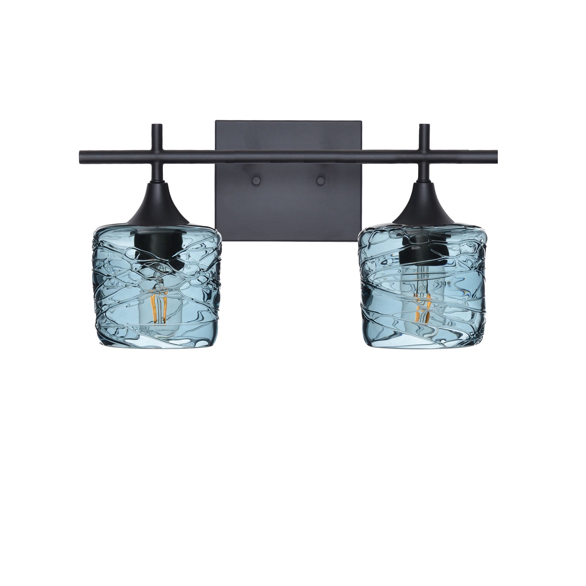 601 2-Light Wall Vanity-Glass-Bicycle Glass Co - Hotshop-Matte Black-Spun-Slate Gray-Bicycle Glass Co