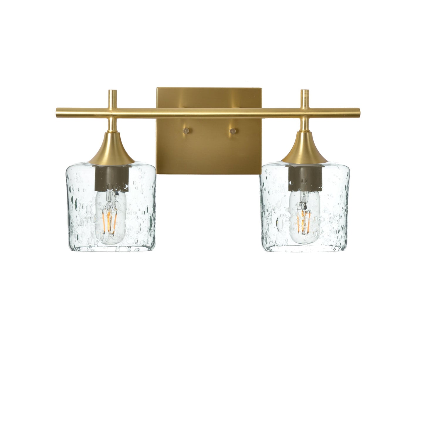 601 2-Light Wall Vanity-Glass-Bicycle Glass Co - Hotshop-Polished Brass-Lunar-Eco Clear-Bicycle Glass Co