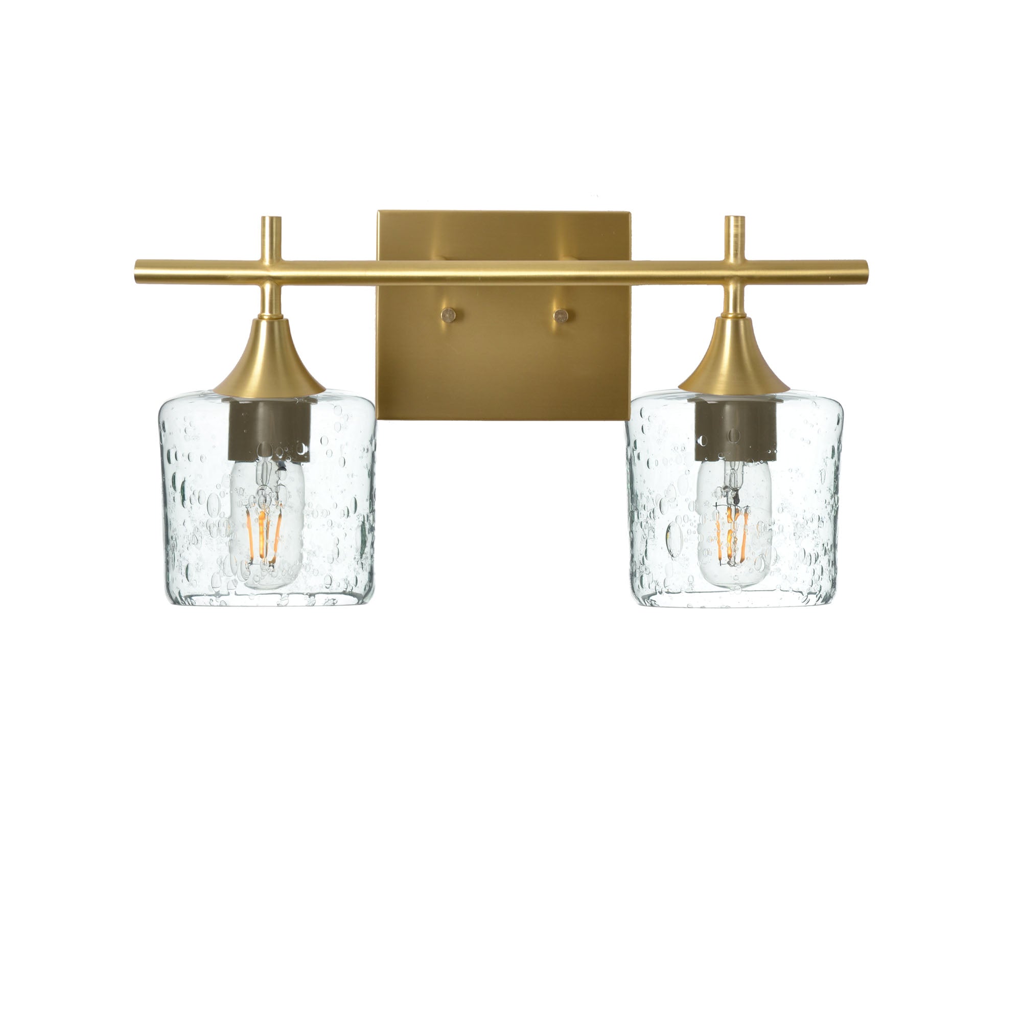 601 2-Light Wall Vanity-Glass-Bicycle Glass Co - Hotshop-Polished Brass-Lunar-Eco Clear-Bicycle Glass Co