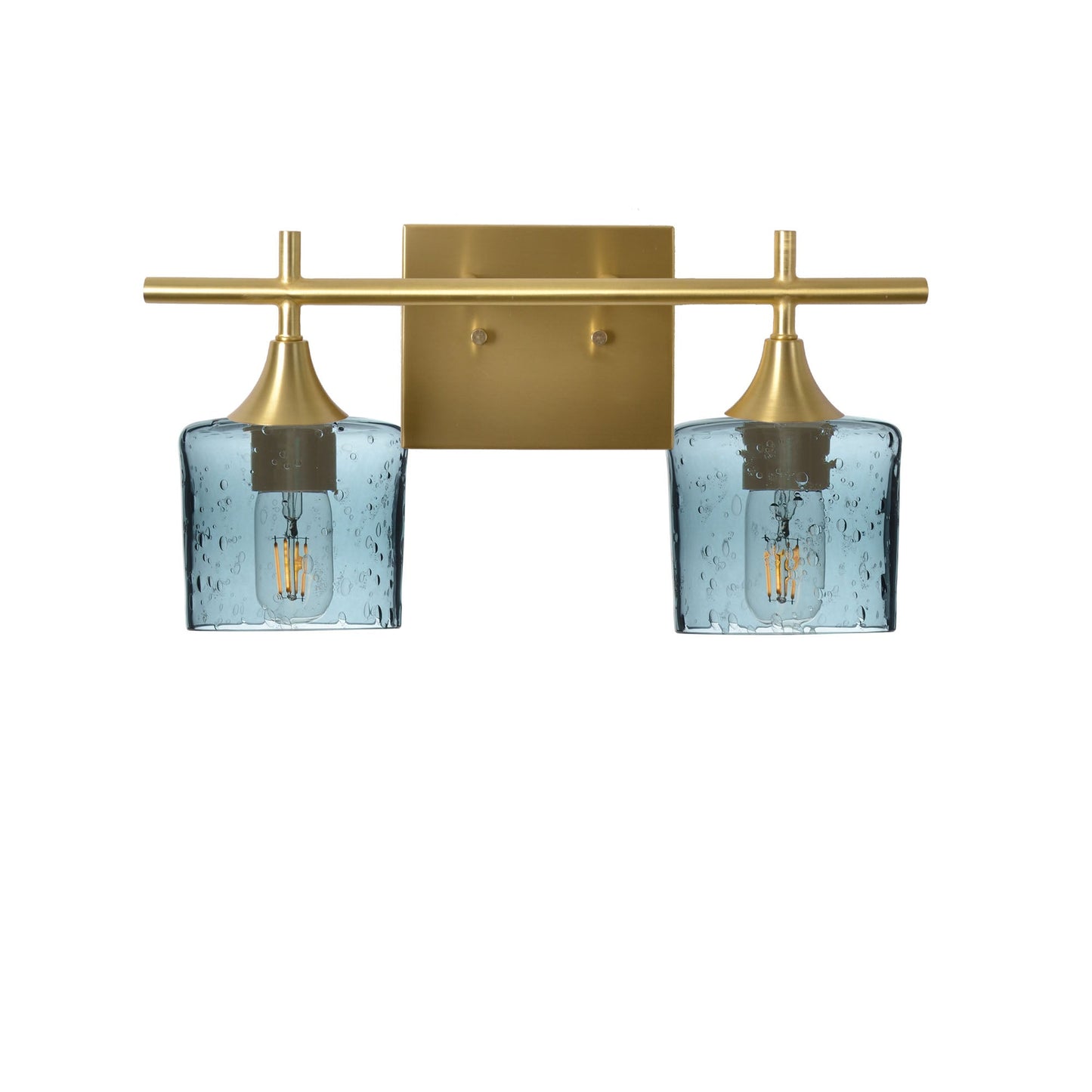601 2-Light Wall Vanity-Glass-Bicycle Glass Co - Hotshop-Polished Brass-Lunar-Slate Gray-Bicycle Glass Co