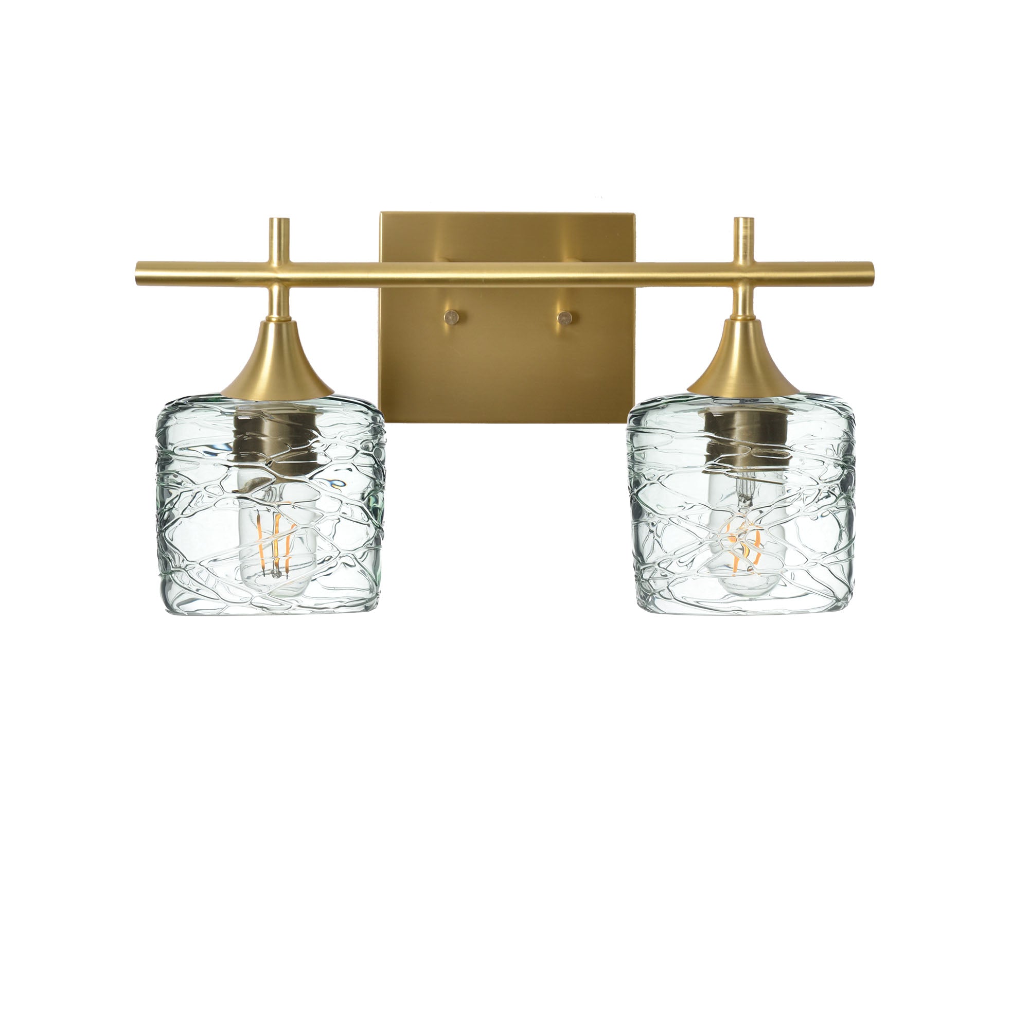 601 2-Light Wall Vanity-Glass-Bicycle Glass Co - Hotshop-Polished Brass-Spun-Eco Clear-Bicycle Glass Co