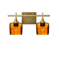 601 2-Light Wall Vanity-Glass-Bicycle Glass Co - Hotshop-Polished Brass-Spun-Golden Amber-Bicycle Glass Co