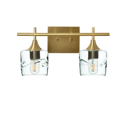 601 2-Light Wall Vanity-Glass-Bicycle Glass Co - Hotshop-Polished Brass-Swell-Eco Clear-Bicycle Glass Co