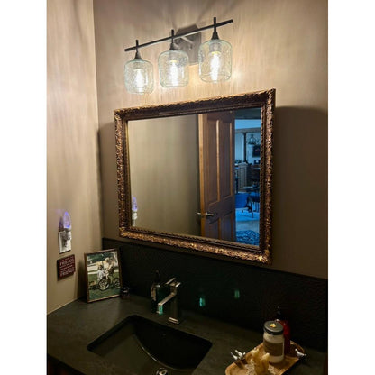 601 3-Light Vanity-Glass-Bicycle Glass Co - Hotshop-Brushed Nickel-Lunar-Steel Blue-Bicycle Glass Co