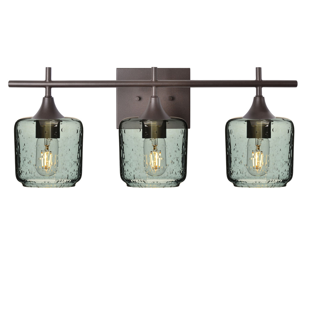 601 3-Light Vanity-Glass-Bicycle Glass Co - Hotshop-Antique Bronze-Lunar-Slate Gray-Bicycle Glass Co