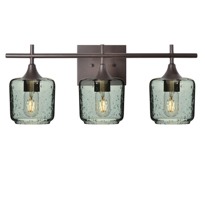 601 3-Light Vanity-Glass-Bicycle Glass Co - Hotshop-Antique Bronze-Lunar-Slate Gray-Bicycle Glass Co