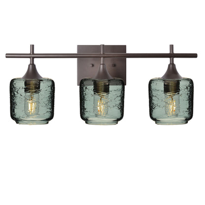 601 3-Light Vanity-Glass-Bicycle Glass Co - Hotshop-Antique Bronze-Spun-Slate Gray-Bicycle Glass Co
