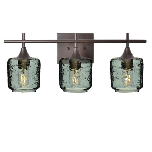 601 3-Light Vanity-Glass-Bicycle Glass Co - Hotshop-Antique Bronze-Spun-Slate Gray-Bicycle Glass Co