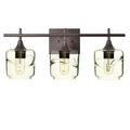 601 3-Light Vanity-Glass-Bicycle Glass Co - Hotshop-Antique Bronze-Swell-Eco Clear-Bicycle Glass Co