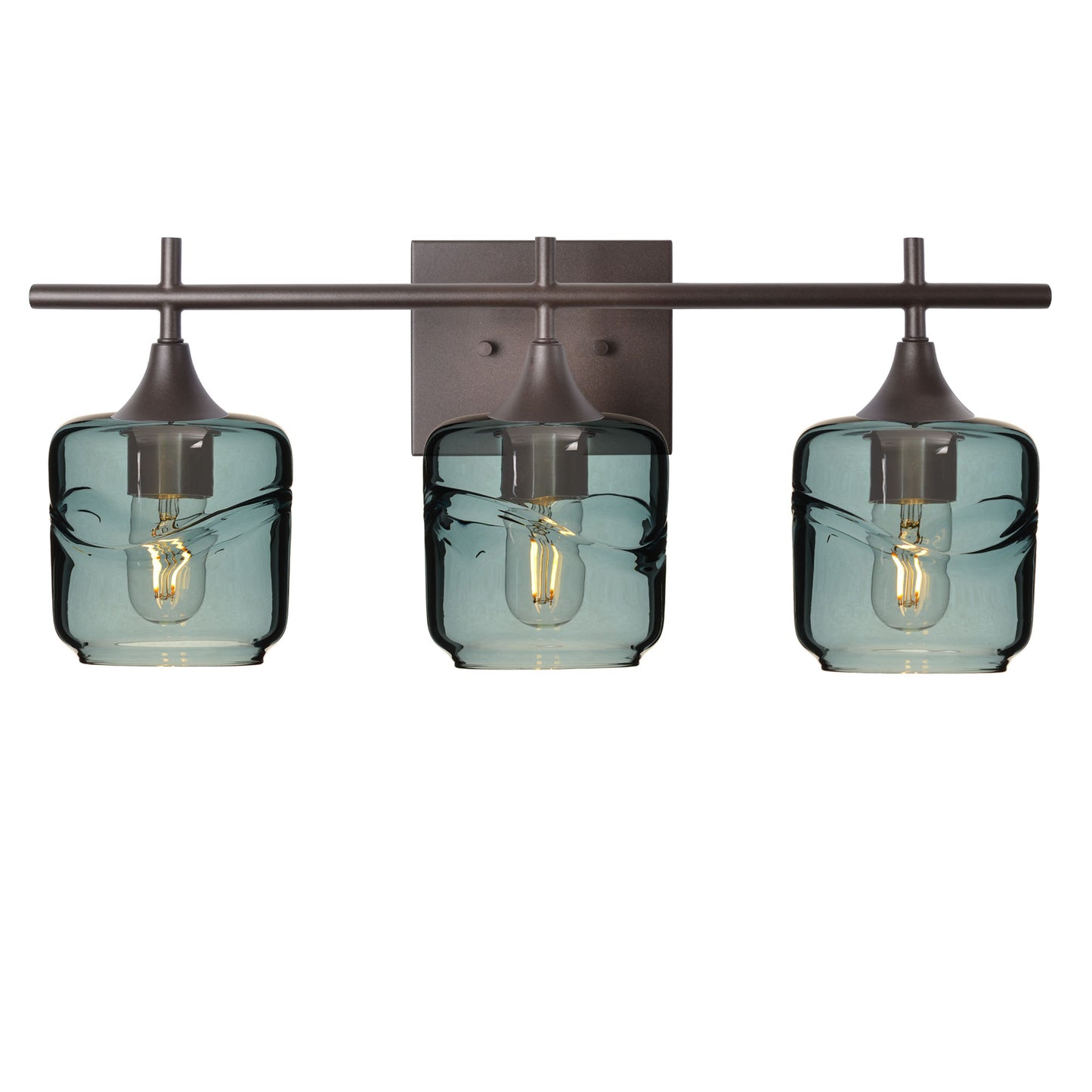 601 3-Light Vanity-Glass-Bicycle Glass Co - Hotshop-Antique Bronze-Swell-Slate Gray-Bicycle Glass Co