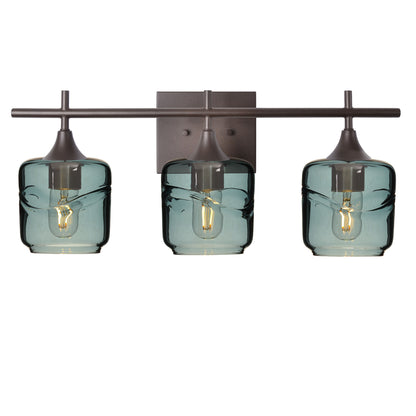 601 3-Light Vanity-Glass-Bicycle Glass Co - Hotshop-Antique Bronze-Swell-Slate Gray-Bicycle Glass Co
