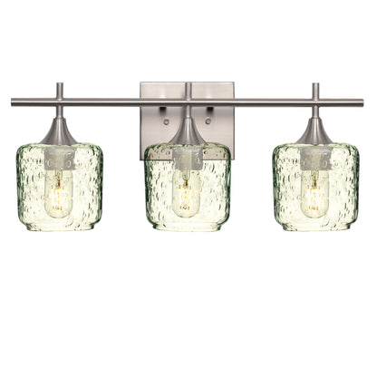 601 3-Light Vanity-Glass-Bicycle Glass Co - Hotshop-Brushed Nickel-Lunar-Eco Clear-Bicycle Glass Co