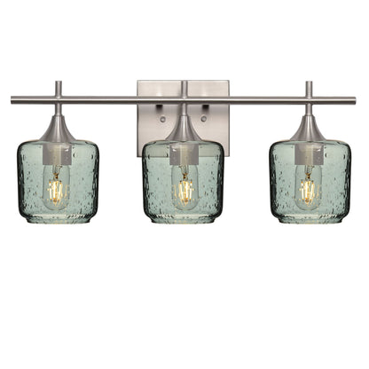 601 3-Light Vanity-Glass-Bicycle Glass Co - Hotshop-Brushed Nickel-Lunar-Slate Gray-Bicycle Glass Co