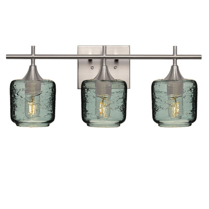 601 3-Light Vanity-Glass-Bicycle Glass Co - Hotshop-Brushed Nickel-Spun-Slate Gray-Bicycle Glass Co
