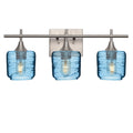 601 3-Light Vanity-Glass-Bicycle Glass Co - Hotshop-Brushed Nickel-Spun-Steel Blue-Bicycle Glass Co