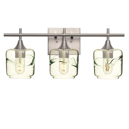 601 3-Light Vanity-Glass-Bicycle Glass Co - Hotshop-Brushed Nickel-Swell-Eco Clear-Bicycle Glass Co