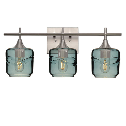 601 3-Light Vanity-Glass-Bicycle Glass Co - Hotshop-Brushed Nickel-Swell-Slate Gray-Bicycle Glass Co