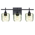 601 3-Light Vanity-Glass-Bicycle Glass Co - Hotshop-Matte Black-Lunar-Eco Clear-Bicycle Glass Co