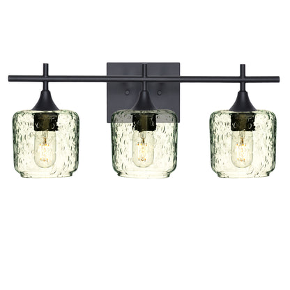 601 3-Light Vanity-Glass-Bicycle Glass Co - Hotshop-Matte Black-Lunar-Eco Clear-Bicycle Glass Co