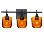 601 3-Light Vanity-Glass-Bicycle Glass Co - Hotshop-Matte Black-Lunar-Golden Amber-Bicycle Glass Co