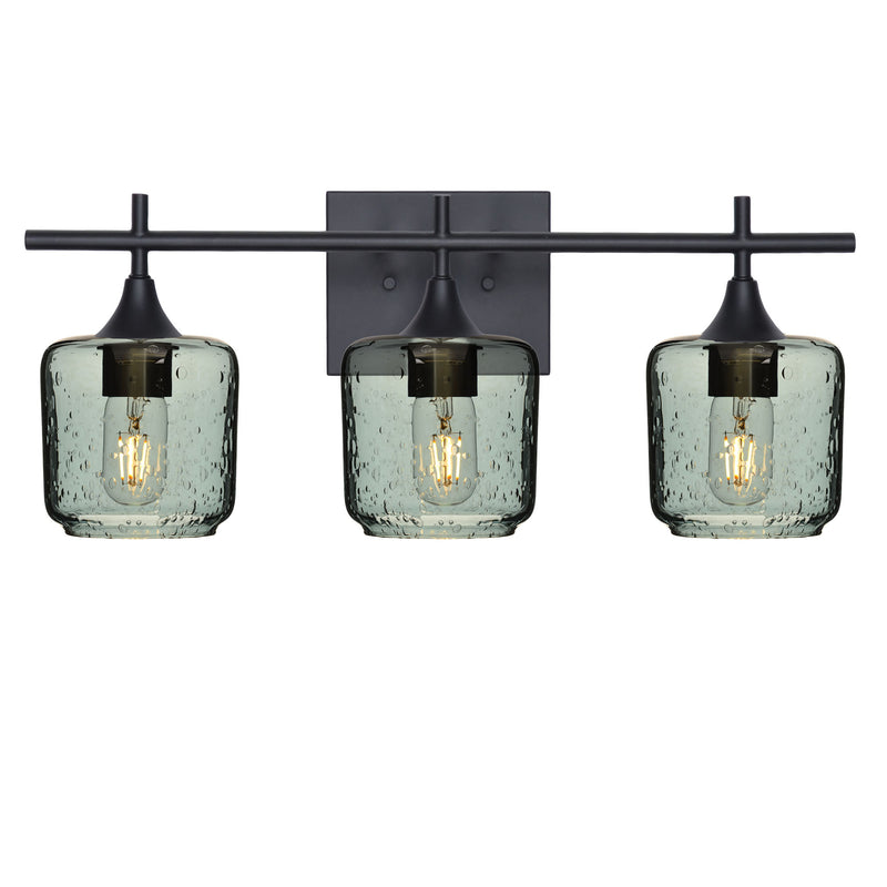 601 3-Light Vanity – Matte Black / Lunar / Slate Gray