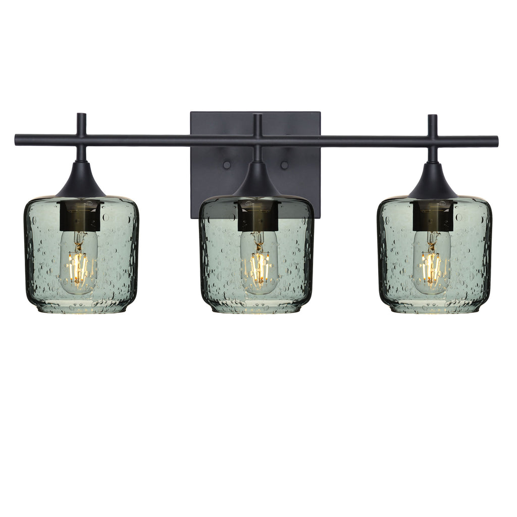601 3-Light Vanity-Glass-Bicycle Glass Co - Hotshop-Matte Black-Lunar-Slate Gray-Bicycle Glass Co