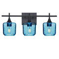 601 3-Light Vanity-Glass-Bicycle Glass Co - Hotshop-Matte Black-Lunar-Steel Blue-Bicycle Glass Co