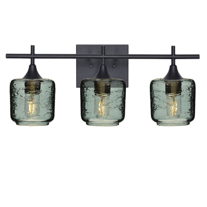 601 3-Light Vanity-Glass-Bicycle Glass Co - Hotshop-Matte Black-Spun-Slate Gray-Bicycle Glass Co